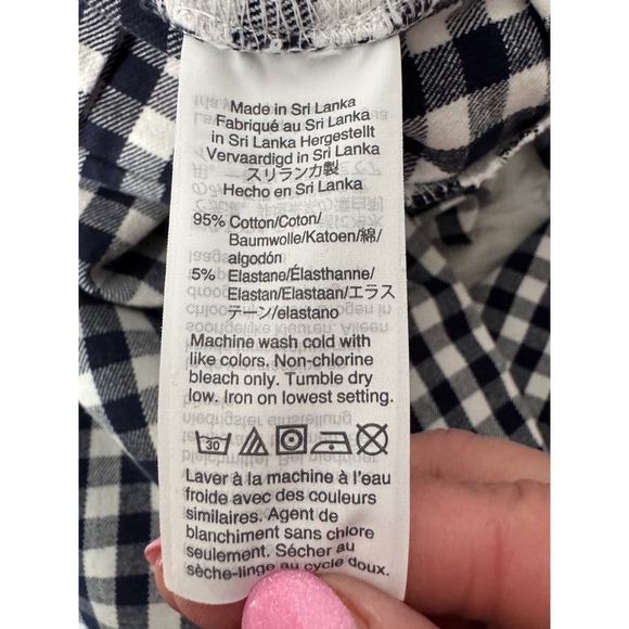 J. Crew Winnie‎ Pant Navy White Gingham Check Ankle Length Size 8 - Picture 8 of 10